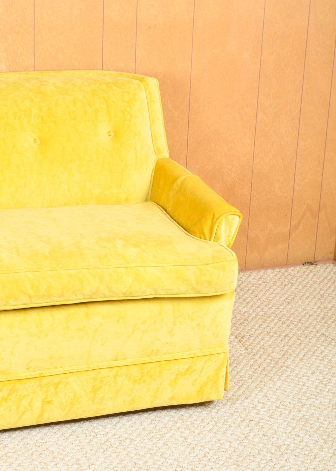 Mid Century Modern Yellow Loveseat