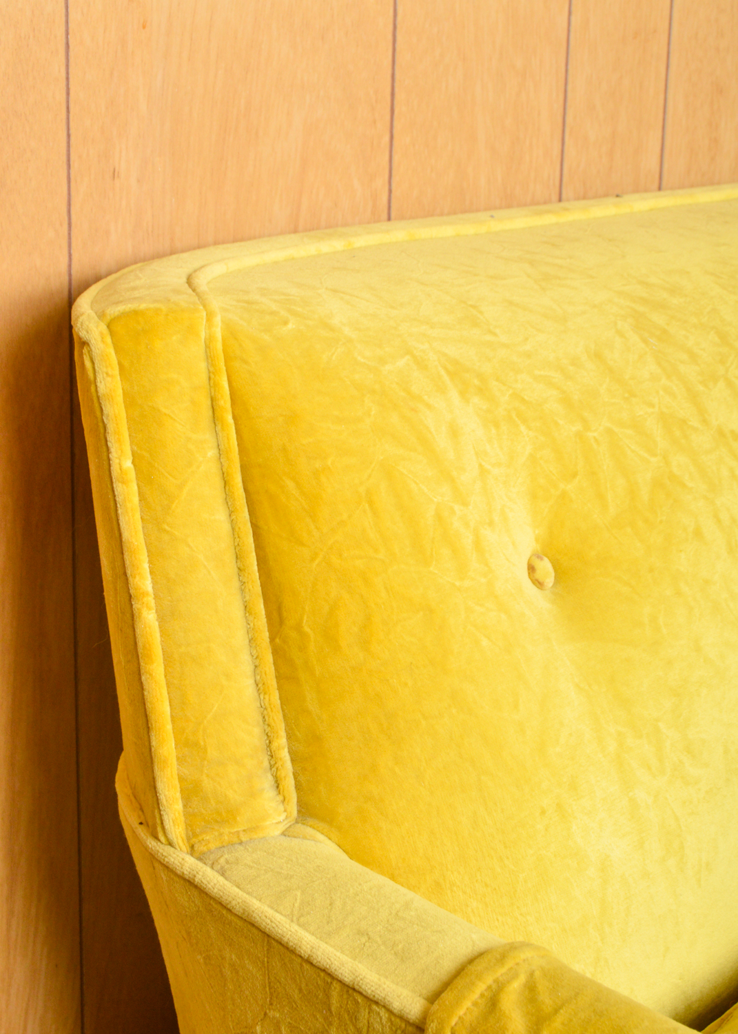 Mid Century Modern Yellow Loveseat