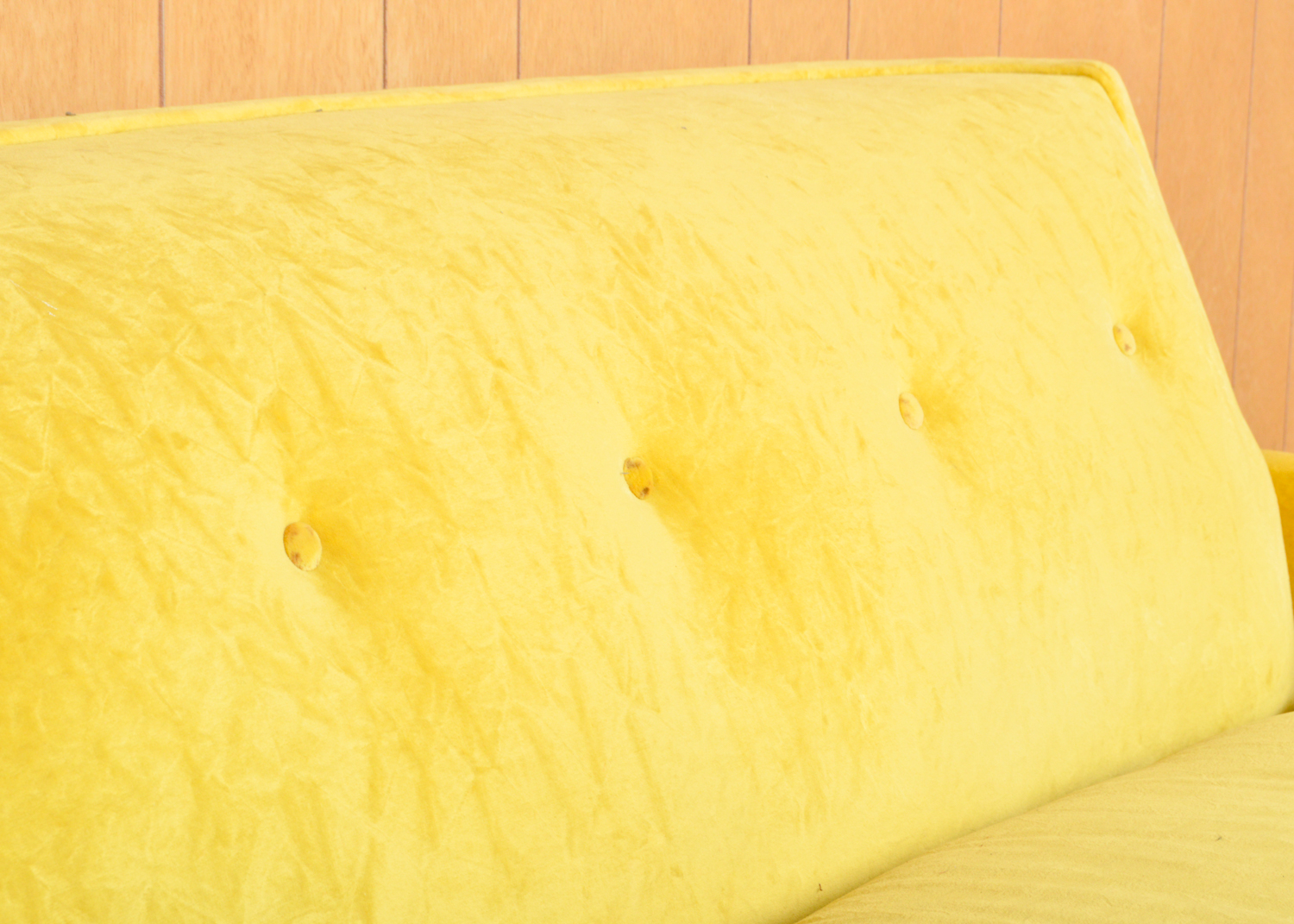 Mid Century Modern Yellow Loveseat