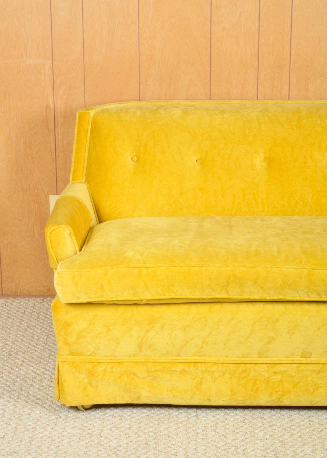 Mid Century Modern Yellow Loveseat