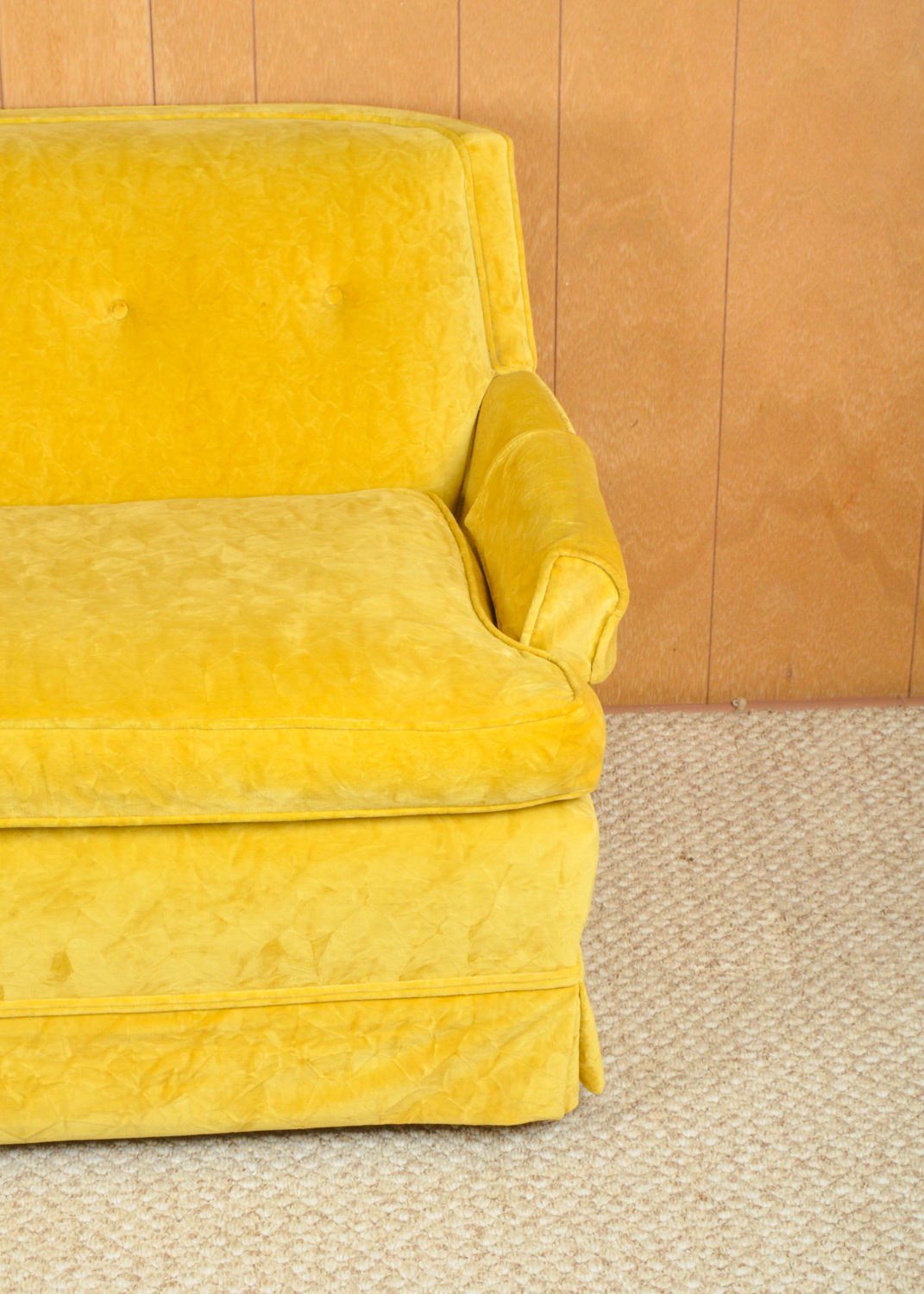 Mid Century Modern Yellow Loveseat
