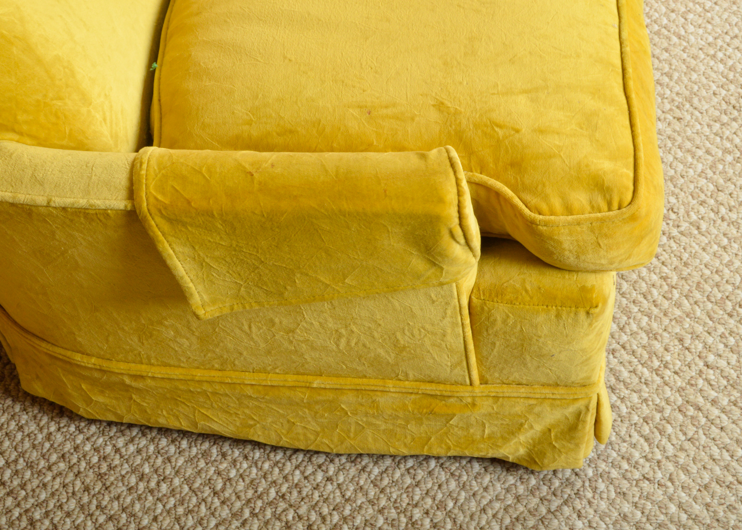 Mid Century Modern Yellow Loveseat