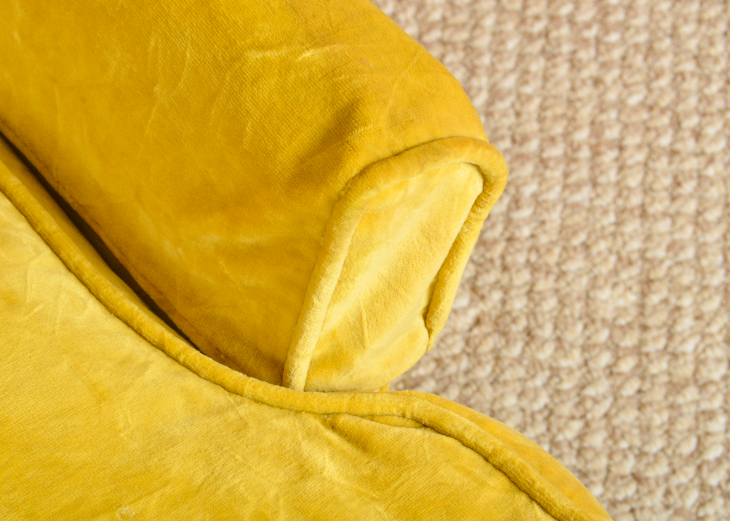 Mid Century Modern Yellow Loveseat