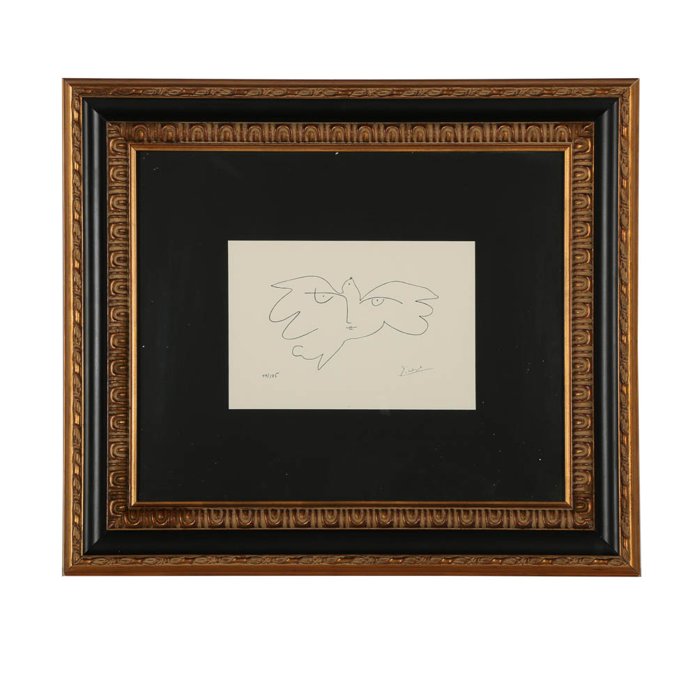 Reproduction Héliogravure After Pablo Picasso "Etude Pour Yuri Gagarin"