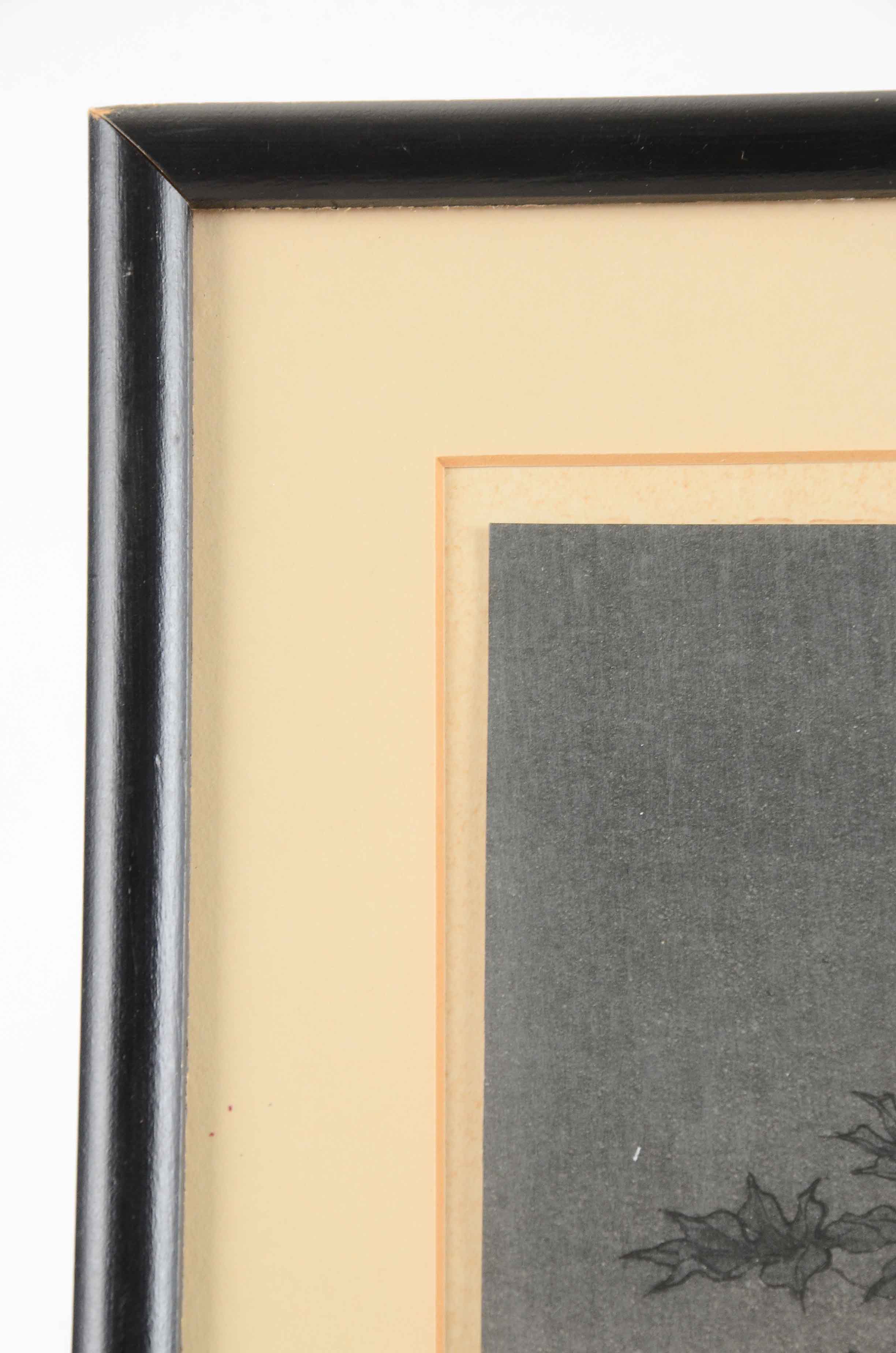 Koho Shoda Vintage Woodblock Print "Black Cat at Night"