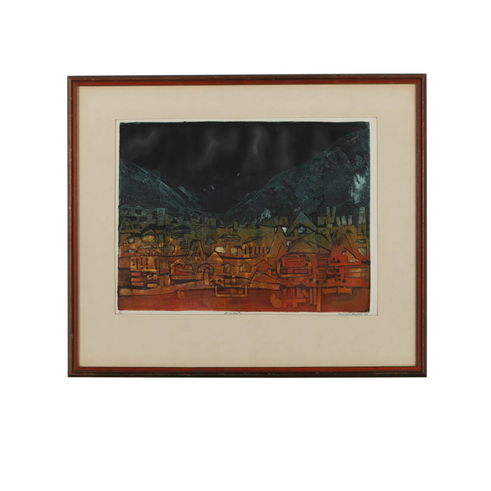 Gracia P. Dayton Etching "St, Anton #2"