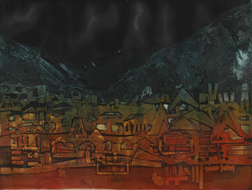 Gracia P. Dayton Etching "St, Anton #2"