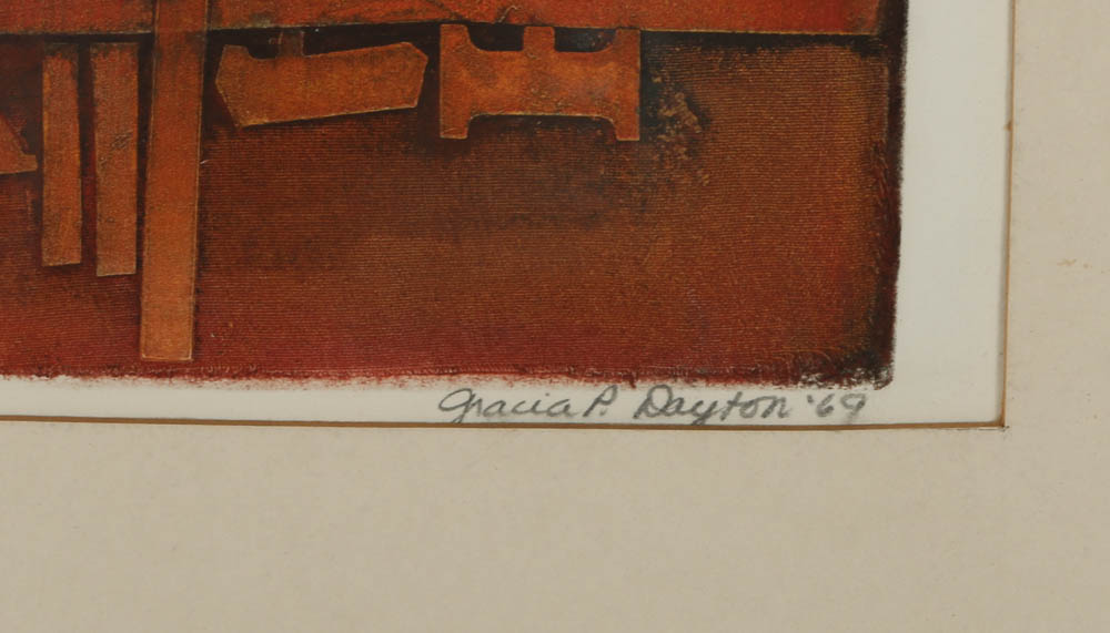 Gracia P. Dayton Etching "St, Anton #2"