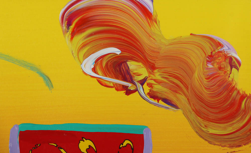 Peter Max Mixed Media "Sunrise Sail (Yellow Sienna)"