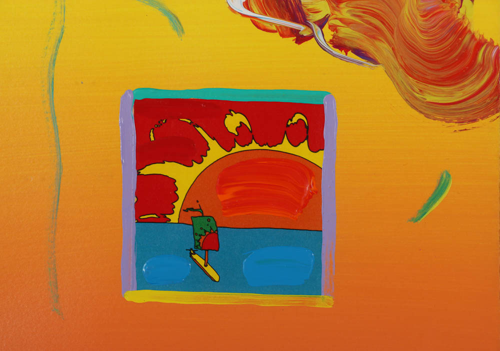 Peter Max Mixed Media "Sunrise Sail (Yellow Sienna)"