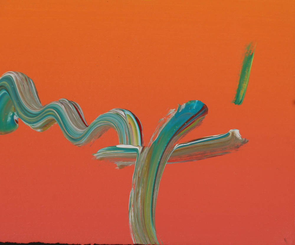 Peter Max Mixed Media "Sunrise Sail (Yellow Sienna)"