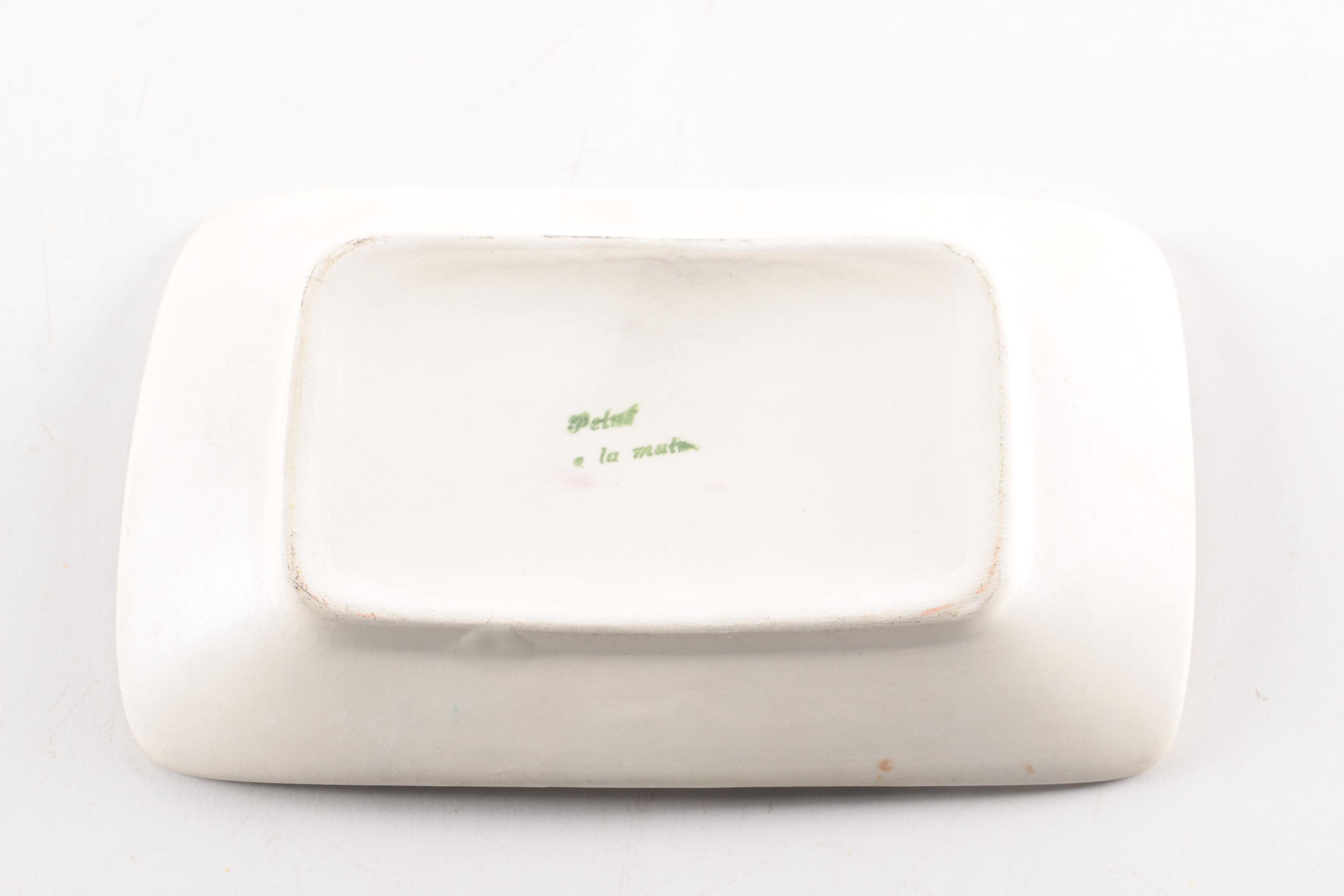 Monaco Souvenir Porcelain Ash Receiver and Porcelain Dish