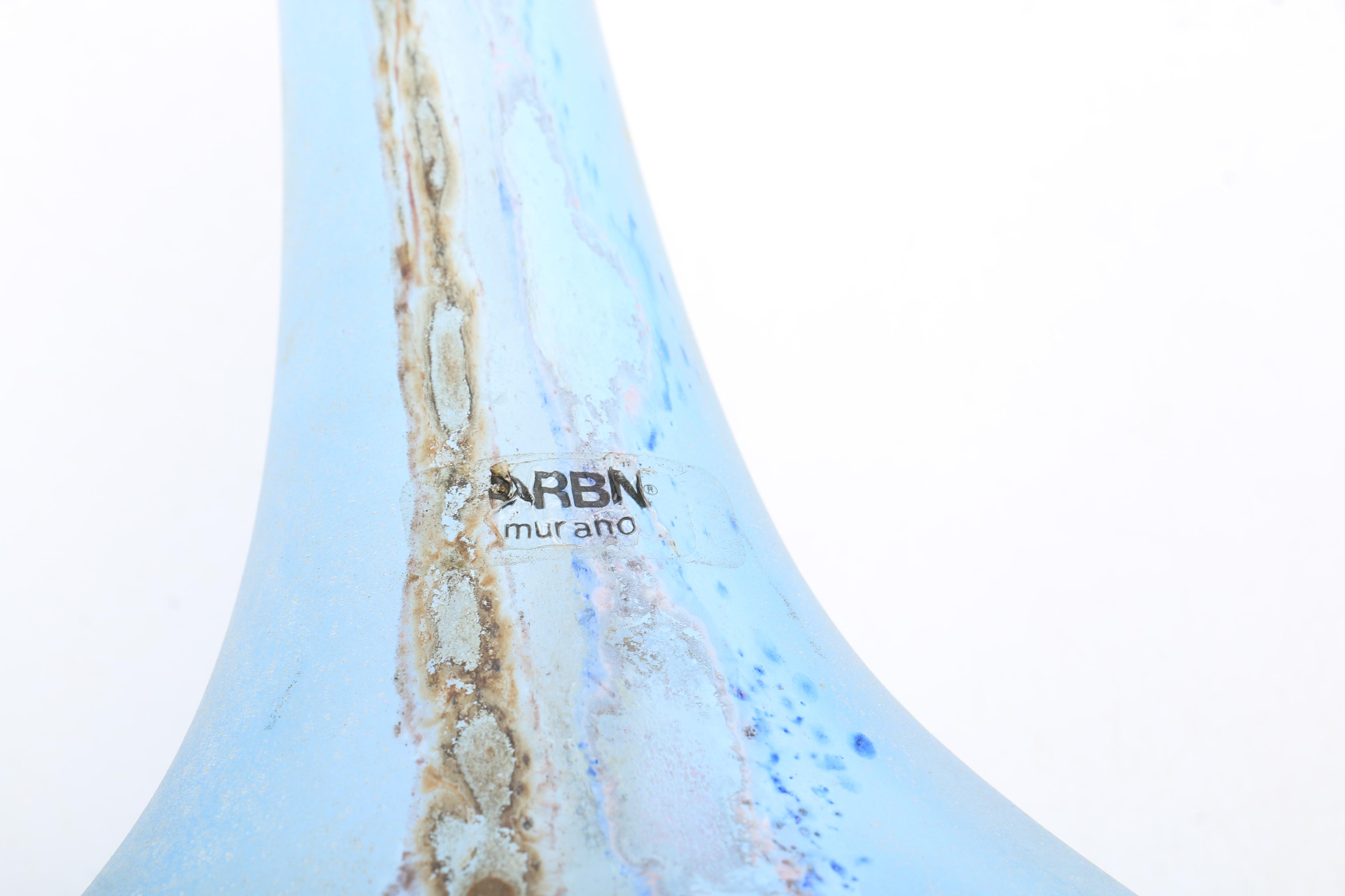 Vintage Alfredo Barbini Murano "Scavo" Glass Vase