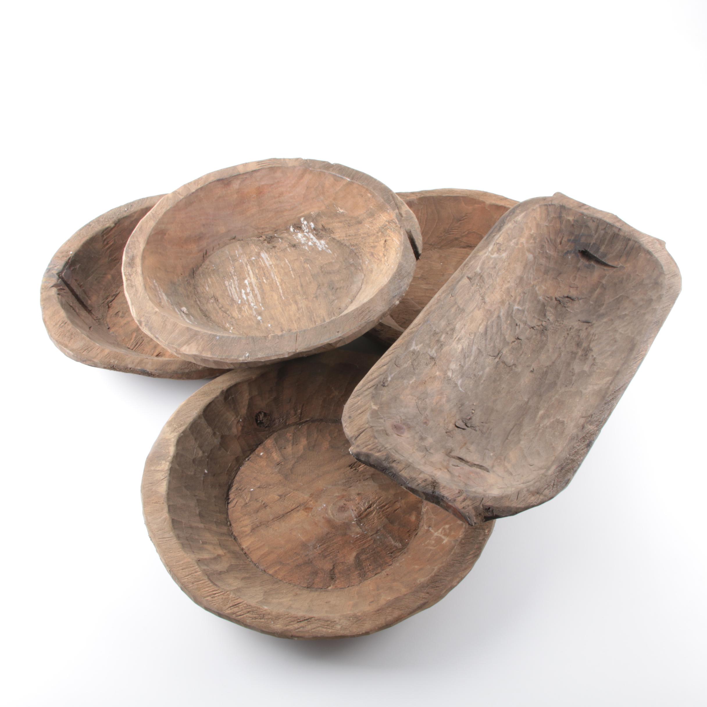 PRIORITY-Assorted Primitive Wood Bowls