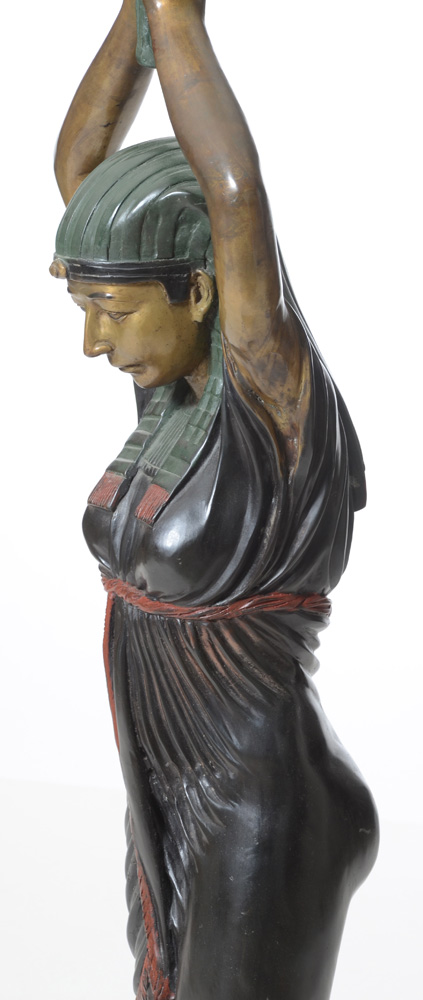 Antique Bronze "Egyptian" Floor Lamp