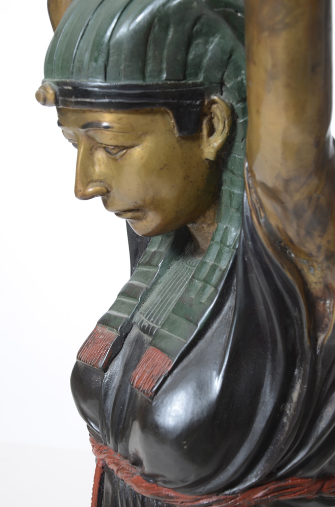 Antique Bronze "Egyptian" Floor Lamp