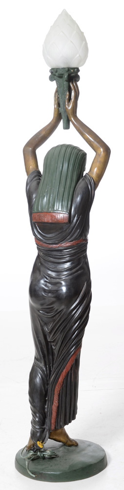 Antique Bronze "Egyptian" Floor Lamp
