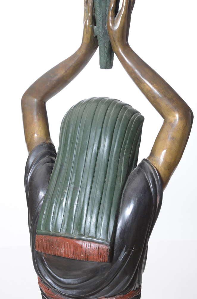 Antique Bronze "Egyptian" Floor Lamp