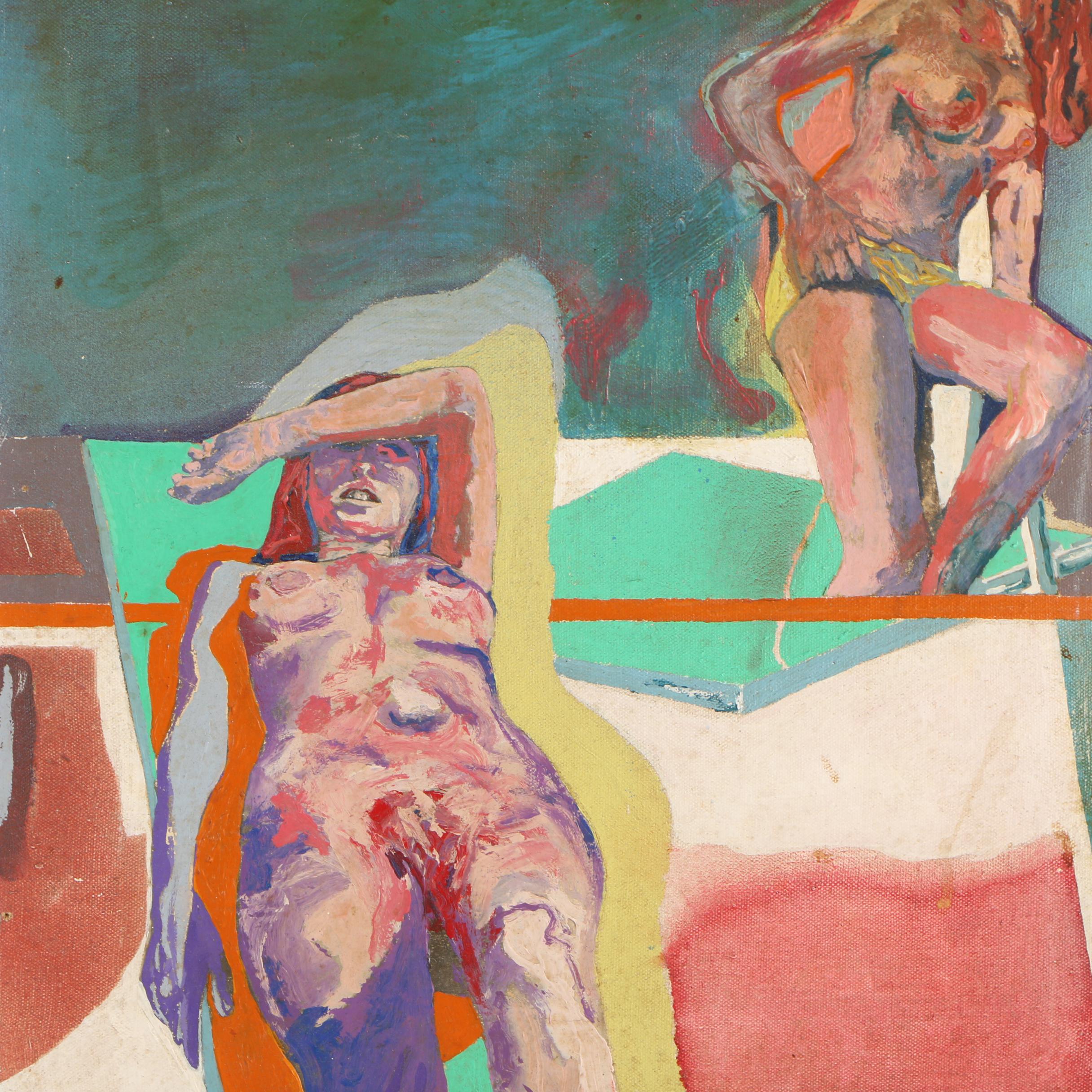 R. Brinton Crocker Oil Painting of Nudes