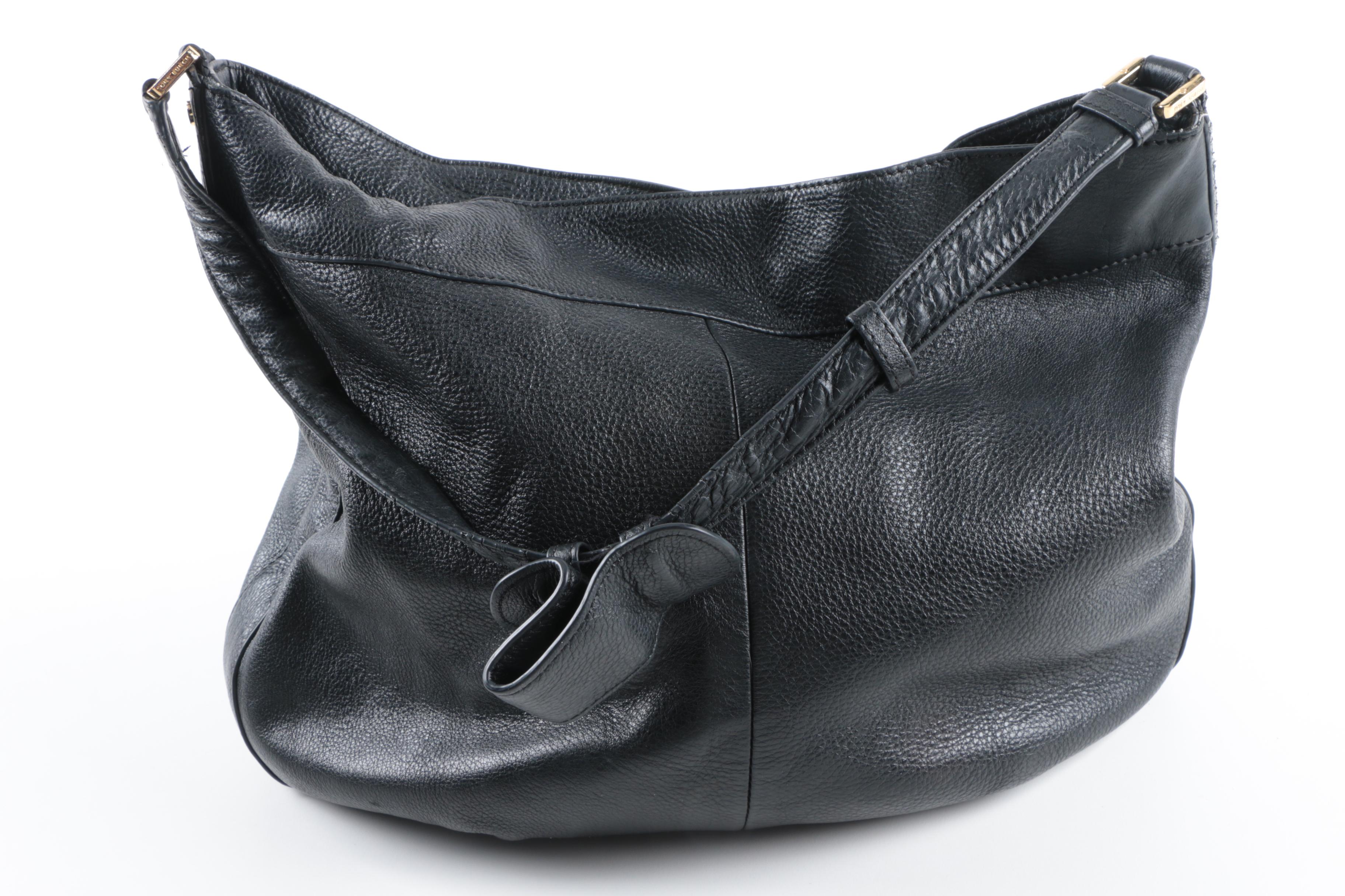 Hobo Tory Burch Black Leather Hobo Satchel