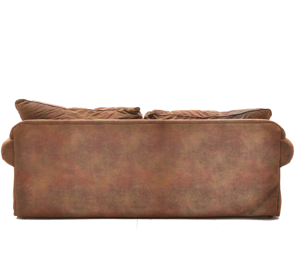 Brown Faux Suede Sofa