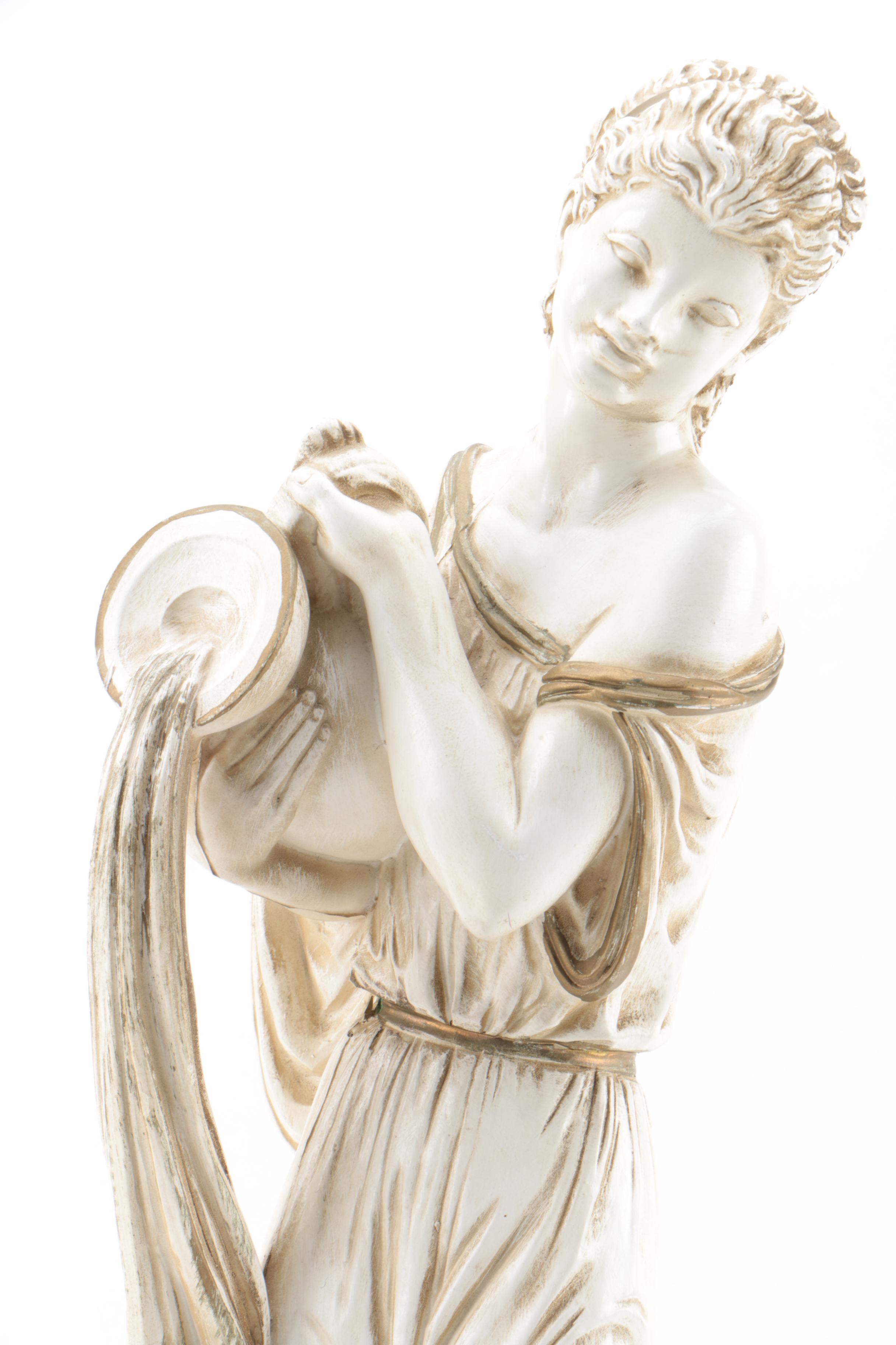 Universal Statuary Corporation 1959 Chalkware Figure of Grecian Woman with Ewer