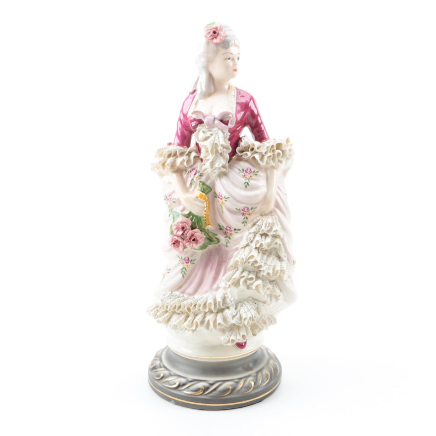 Figurine with Dresden Lace Accents