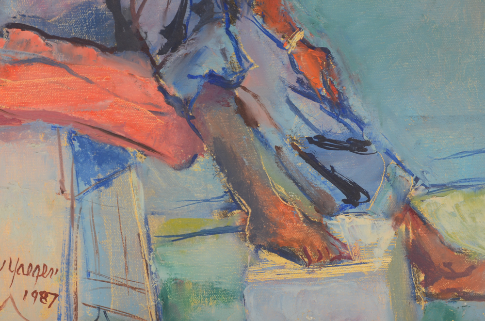 Edgar Yaeger Oil Painting of a Female Figure