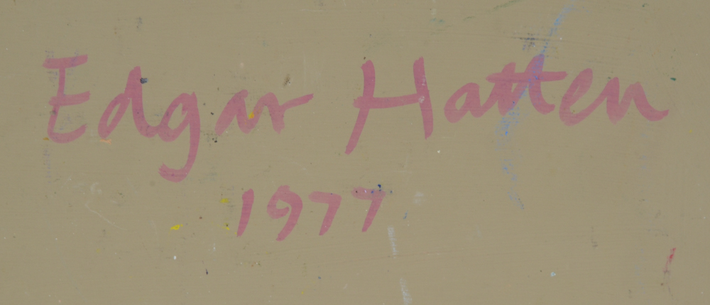 Edgar Hatten Vintage Oil Painting on Board