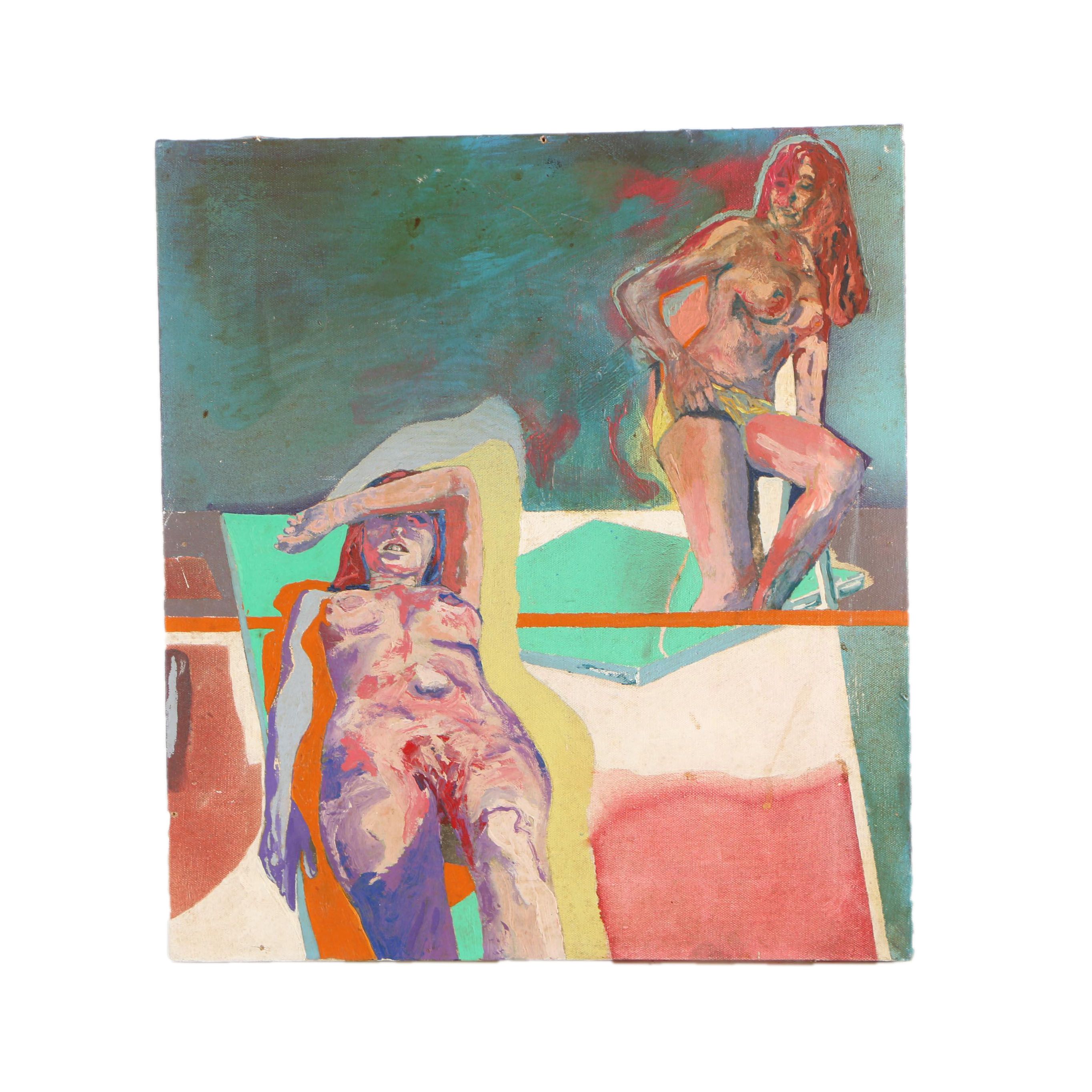 R. Brinton Crocker Oil Painting of Nudes