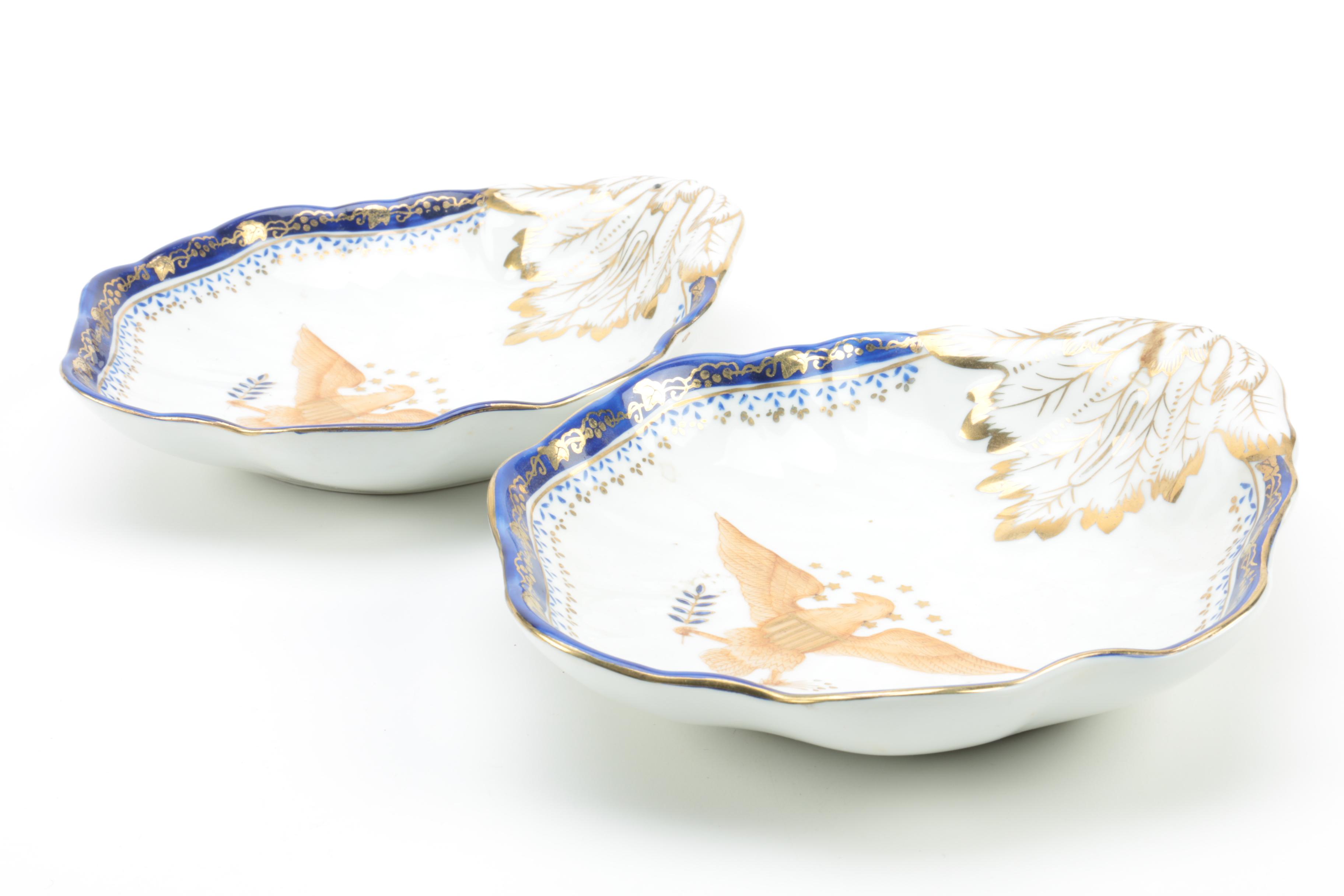 Pair of American Eagle Serving Bowls with US Marine Corps Tankard