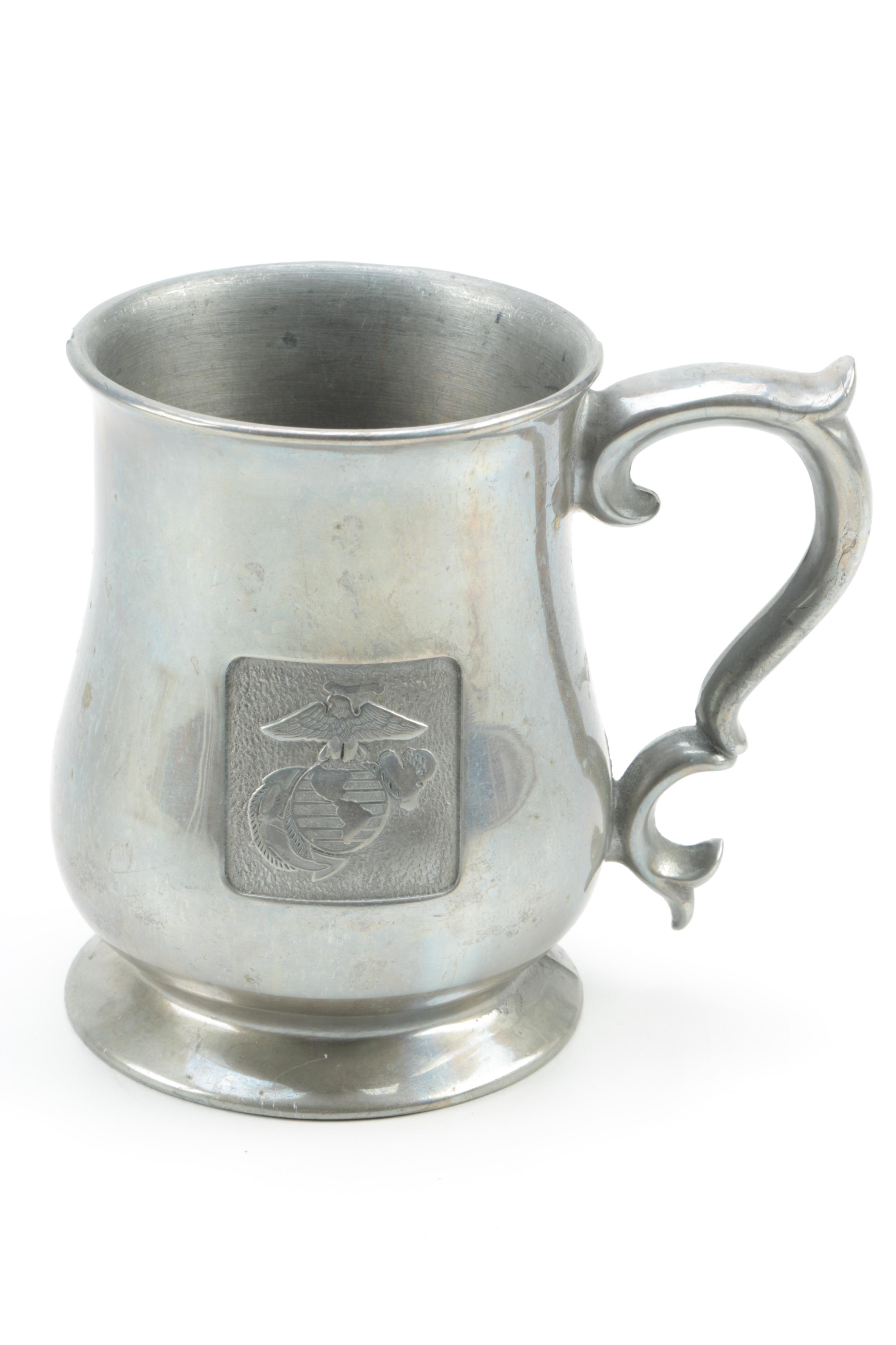 Pair of American Eagle Serving Bowls with US Marine Corps Tankard