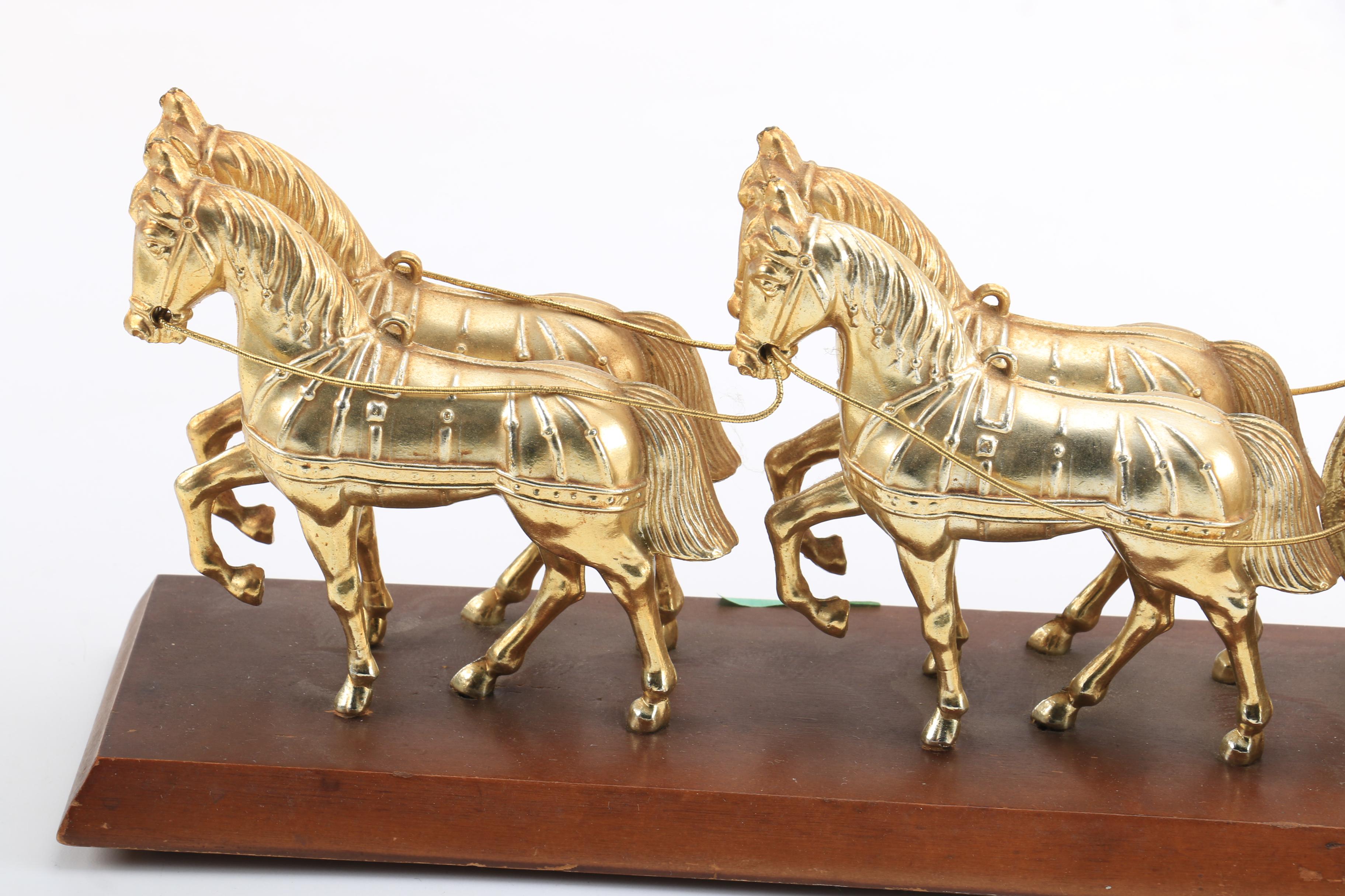 Vintage Gibraltar Horse and Carriage Mantel Clock