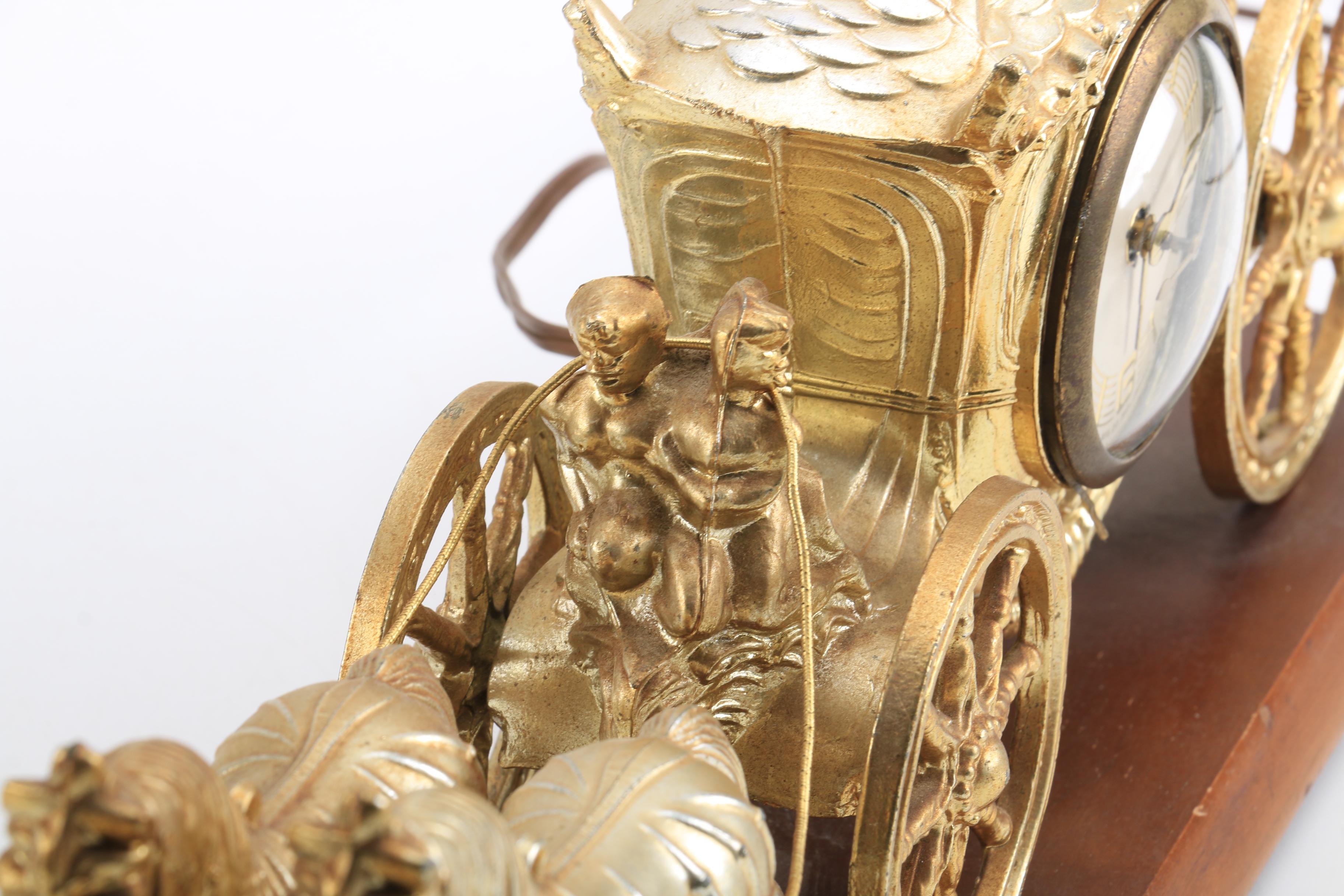 Vintage Gibraltar Horse and Carriage Mantel Clock