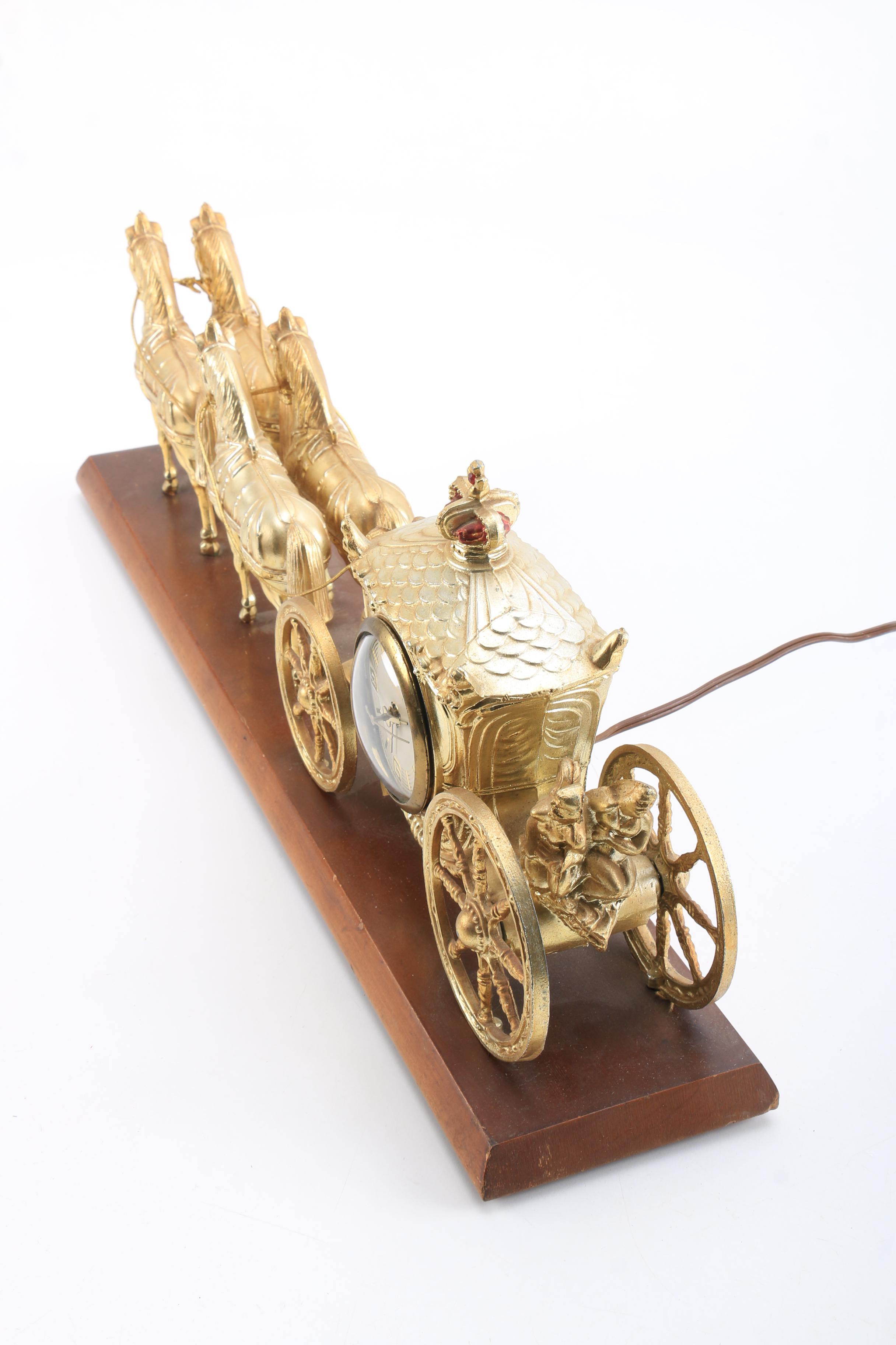 Vintage Gibraltar Horse and Carriage Mantel Clock