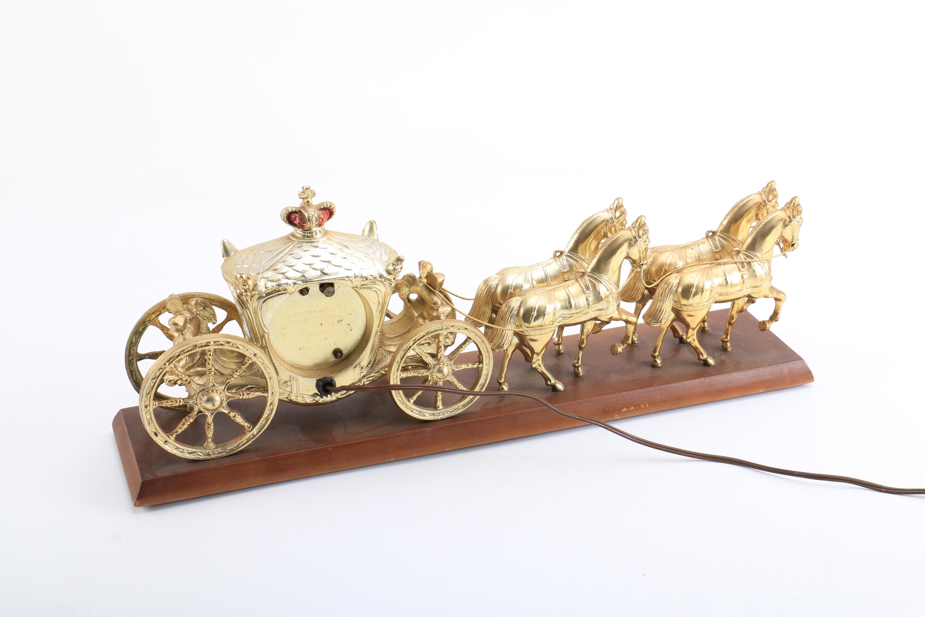 Vintage Gibraltar Horse and Carriage Mantel Clock