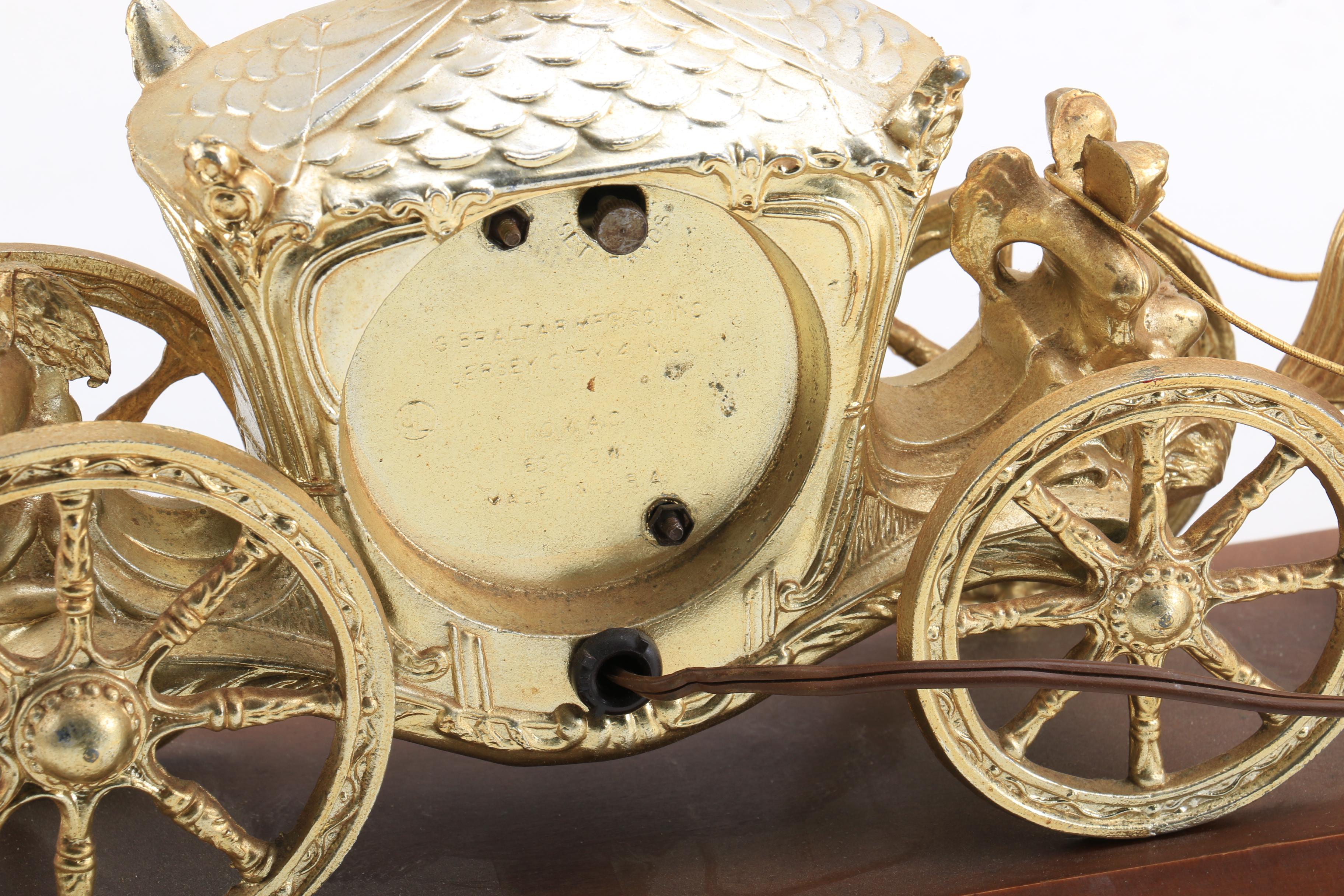 Vintage Gibraltar Horse and Carriage Mantel Clock