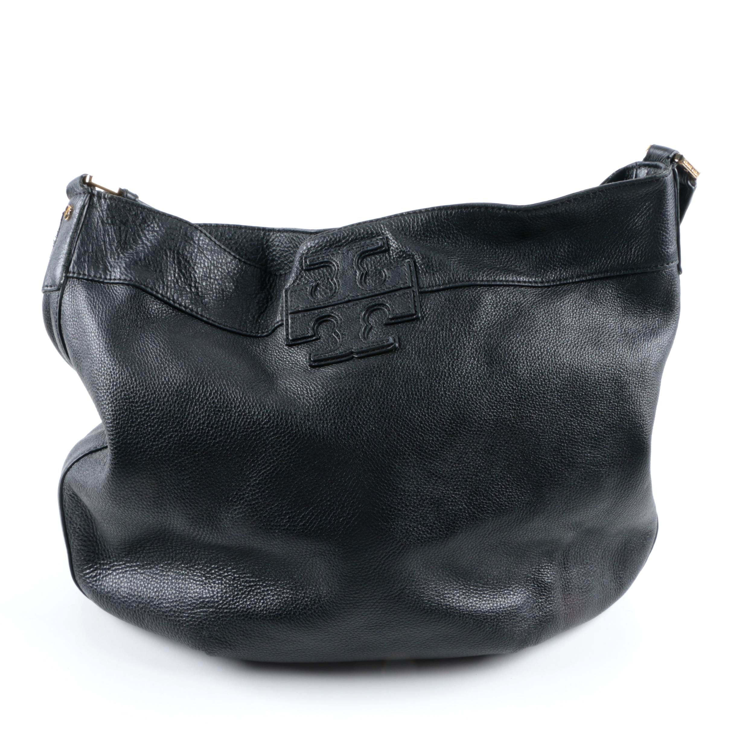 Hobo Tory Burch Black Leather Hobo Satchel
