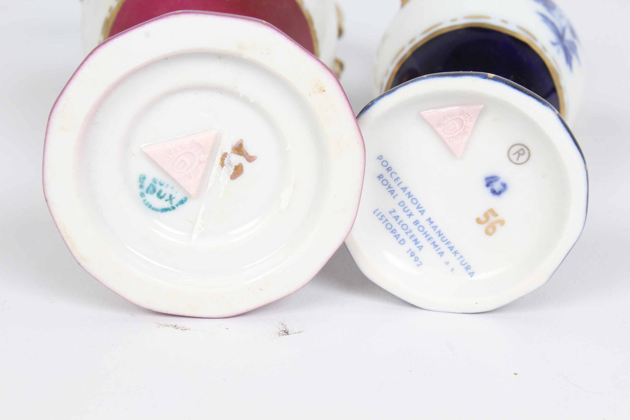 Pair Royal Dux Porcelain Vase