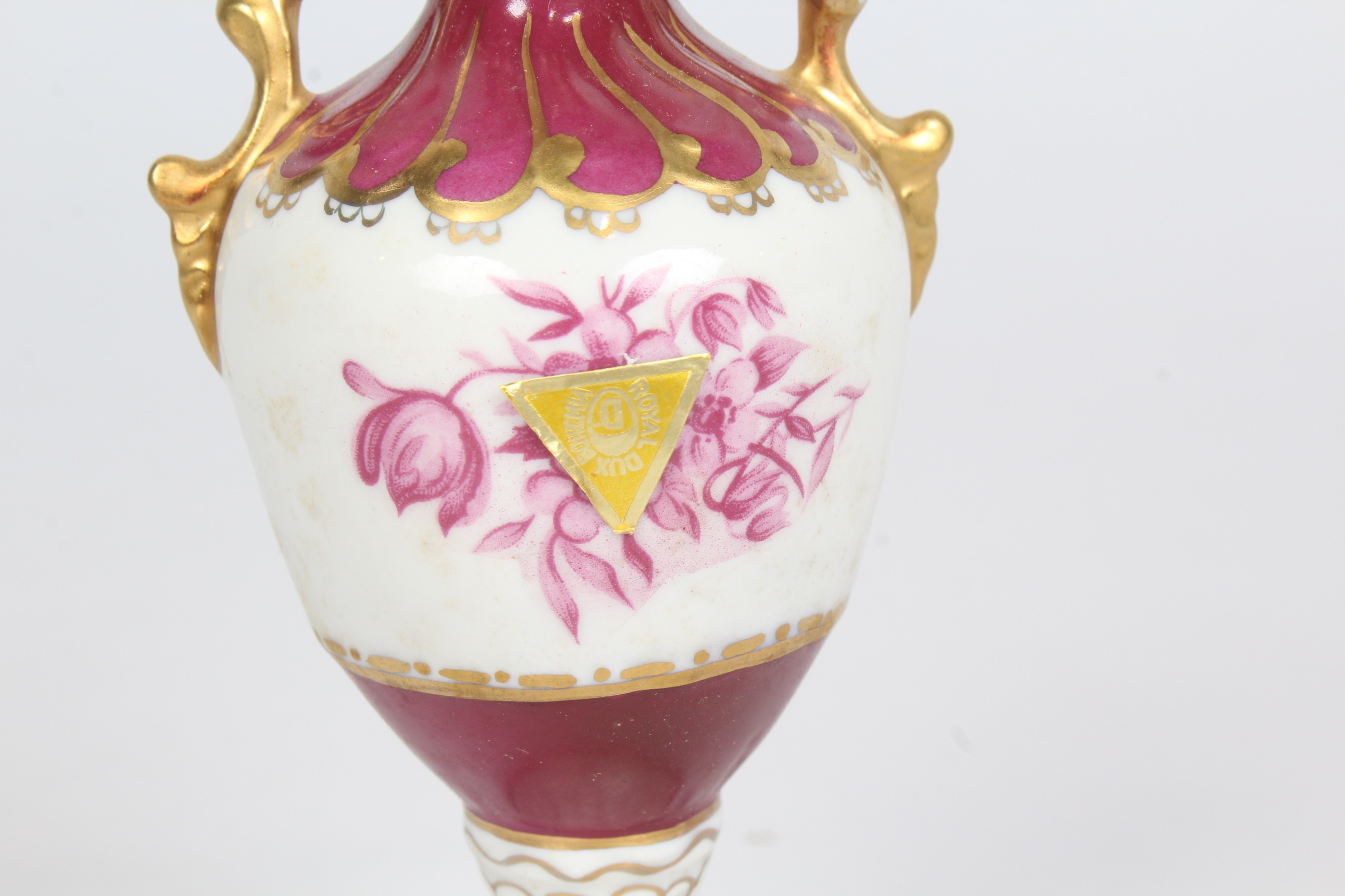 Pair Royal Dux Porcelain Vase