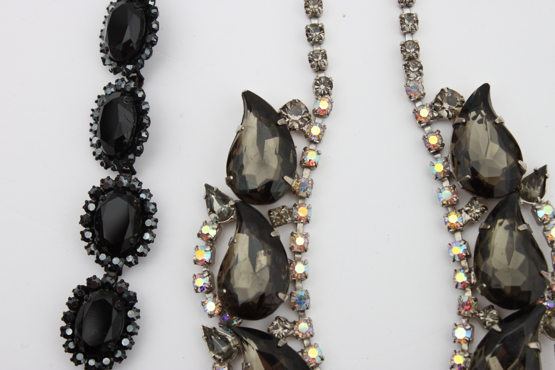 Vintage Costume Necklace and Bracelet Featuring Glass Stones