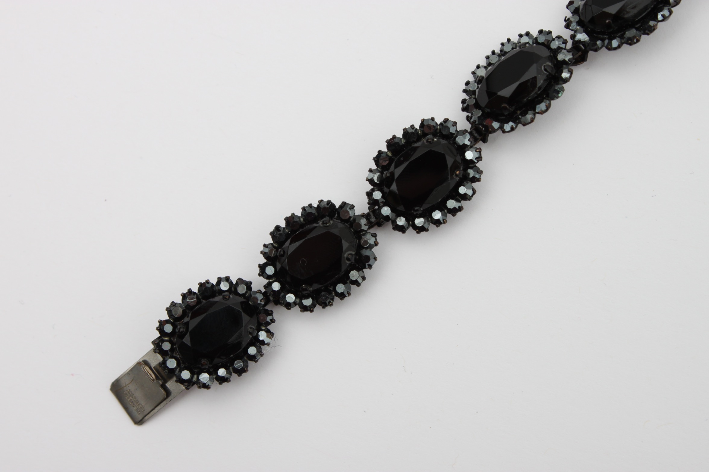 Vintage Costume Necklace and Bracelet Featuring Glass Stones