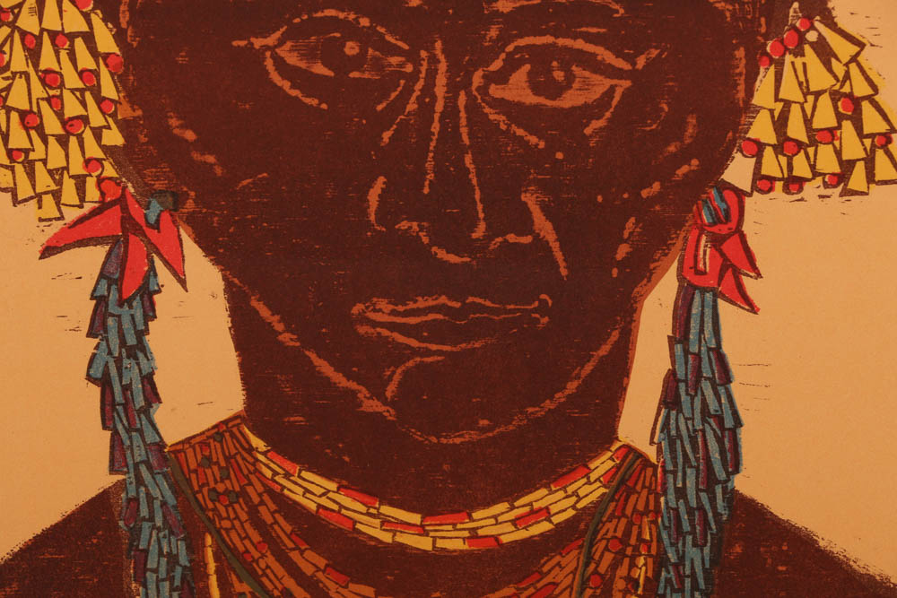 Antonio Frasconi Woodblock Print "Sauk Chief"