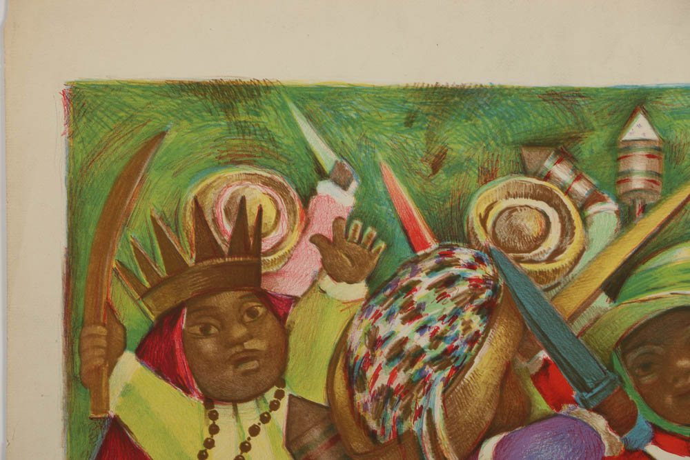 Jean Charlot Lithograph "Large Malinches (Toy Fiesta)"