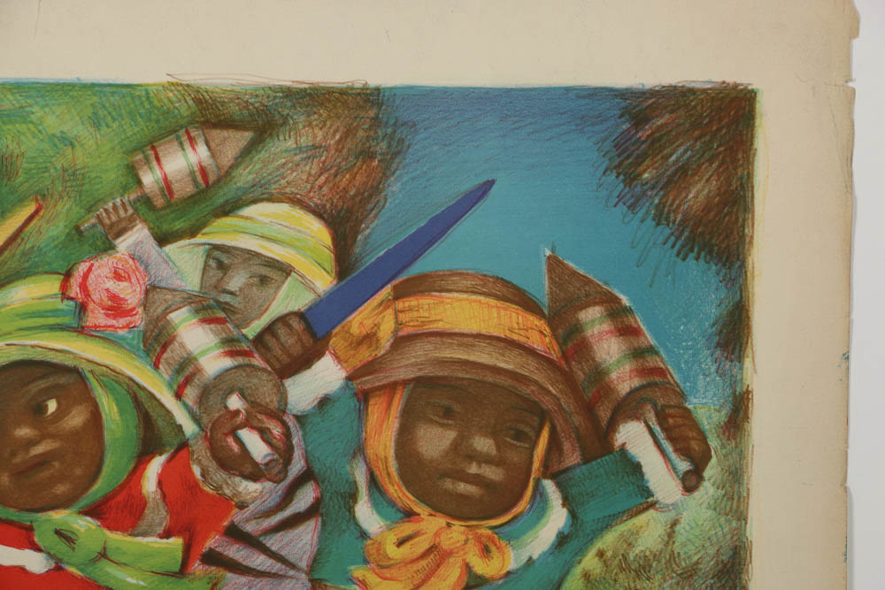 Jean Charlot Lithograph "Large Malinches (Toy Fiesta)"