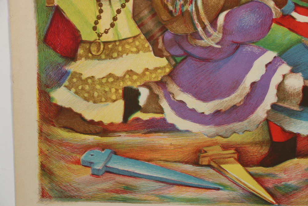 Jean Charlot Lithograph "Large Malinches (Toy Fiesta)"