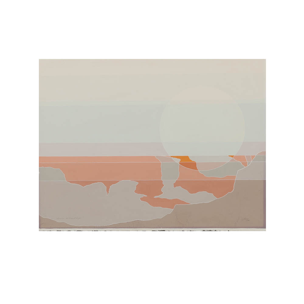 Diane O'Leary Gouache Painting "Moonrise - The Grand Canyon"