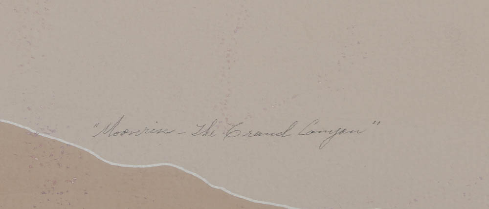 Diane O'Leary Gouache Painting "Moonrise - The Grand Canyon"