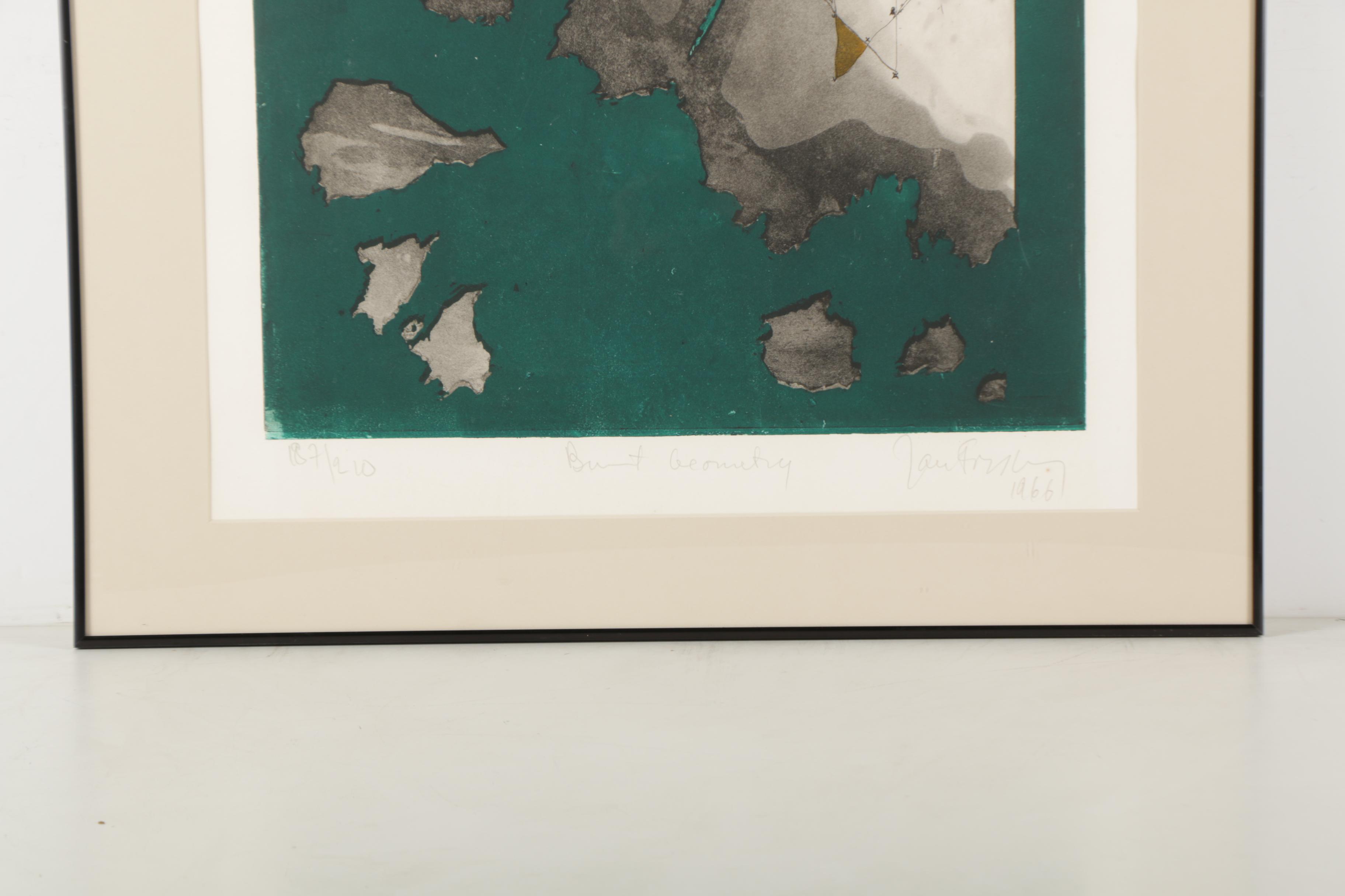 Jan Forsberg Intaglio Print "Burnt Geometry"