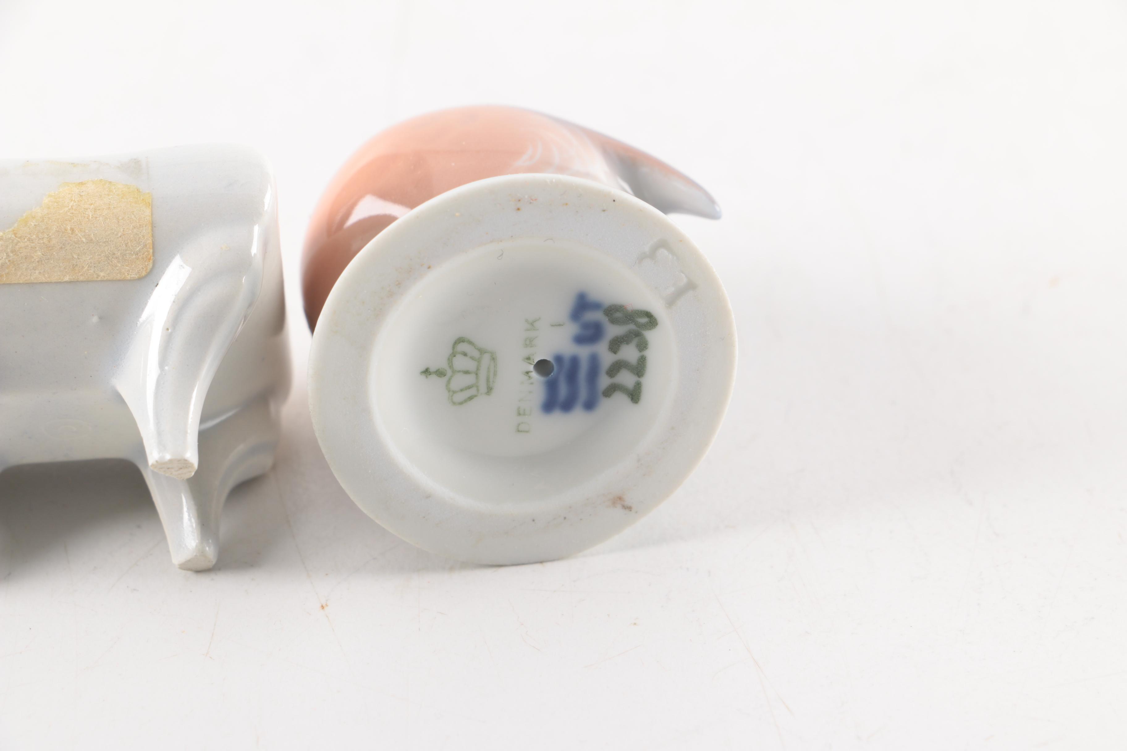 Collection of Royal Copenhagen and B&G Porcelain Animal Figurines